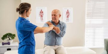 person at a chiropractor getting treatment